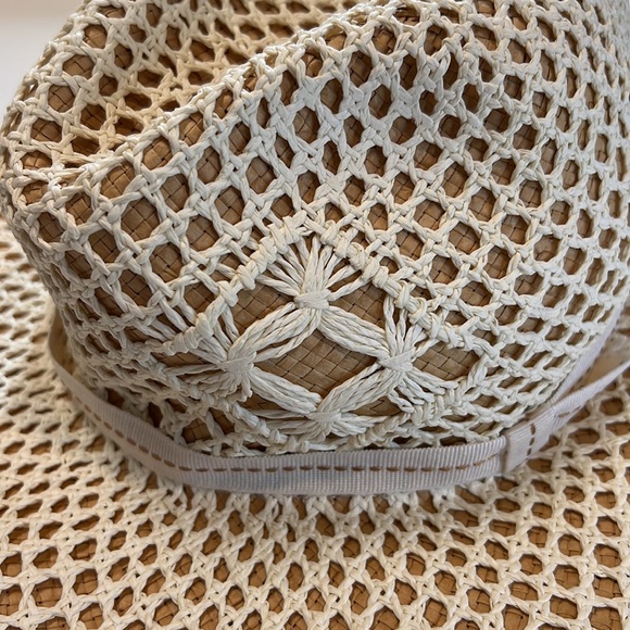 Raffaello Bettini Tan & Ivory Overlay Fedora, NWOT! - Picture 3 of 6